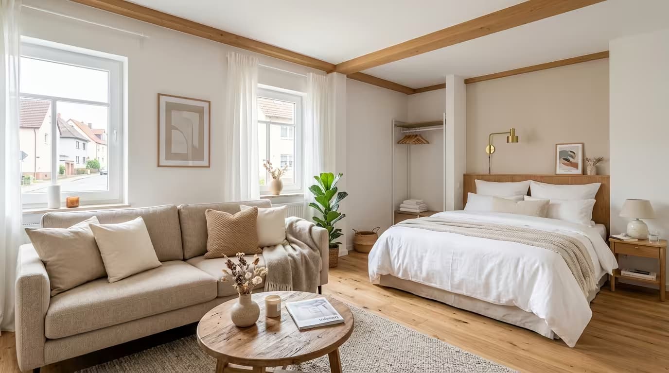 Helle Ferienwohnung mit professioneller HDR-Fotografie für Airbnb und Vermietung